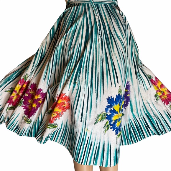 Vintage Maya  Handpainted  circle skirt sz 16 - Picture 4 of 11